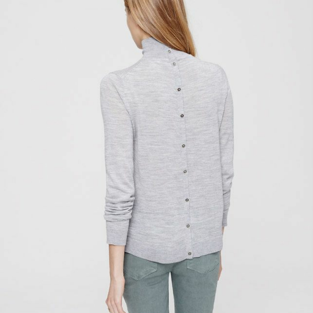 Loft Button Back Turtleneck Sweater - image 1